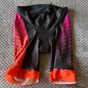 Pearl Izumi Black Shorts with Pink and Orange Accents
